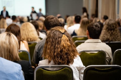 Conference audience engaged