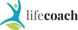Lifecoach logo featuring a stylized blue figure with green leaf, representing personal growth and wellness